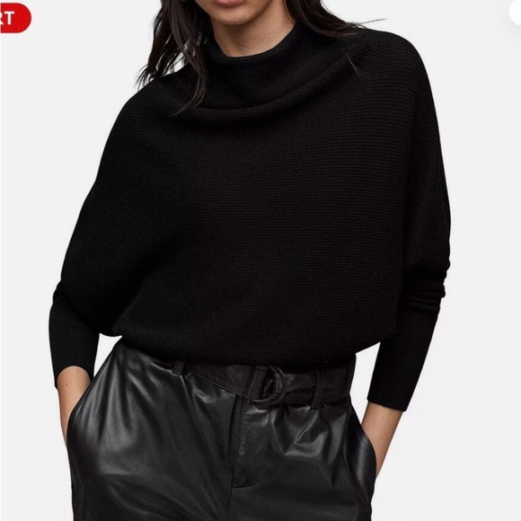 All Saints Sweaters - AllSaints Cashmere Wool Black Knit Turtleneck Sweater